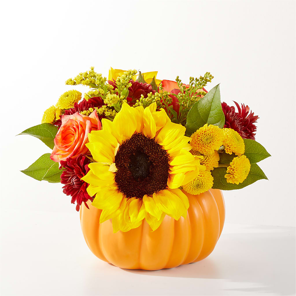 Golden Gourd Pumpkin Bouquet – Flowers By Marianne, Hampton Falls NH