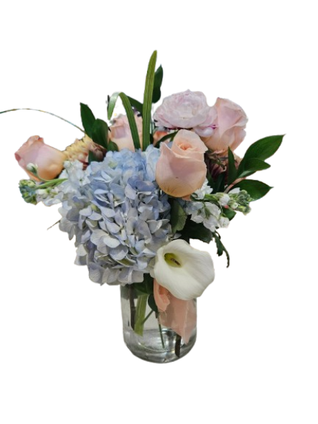 Blush & Blue Elegance – Flowers By Marianne, Hampton Falls NH