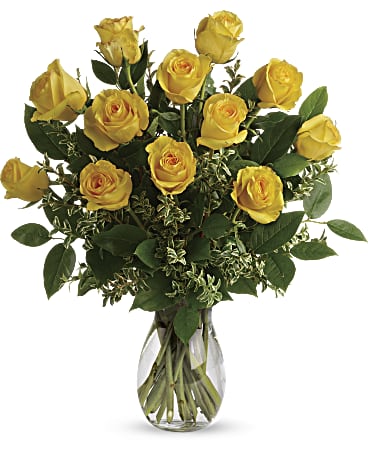 Dozen Yellow Roses Arranged – Flowers By Marianne, Hampton Falls NH