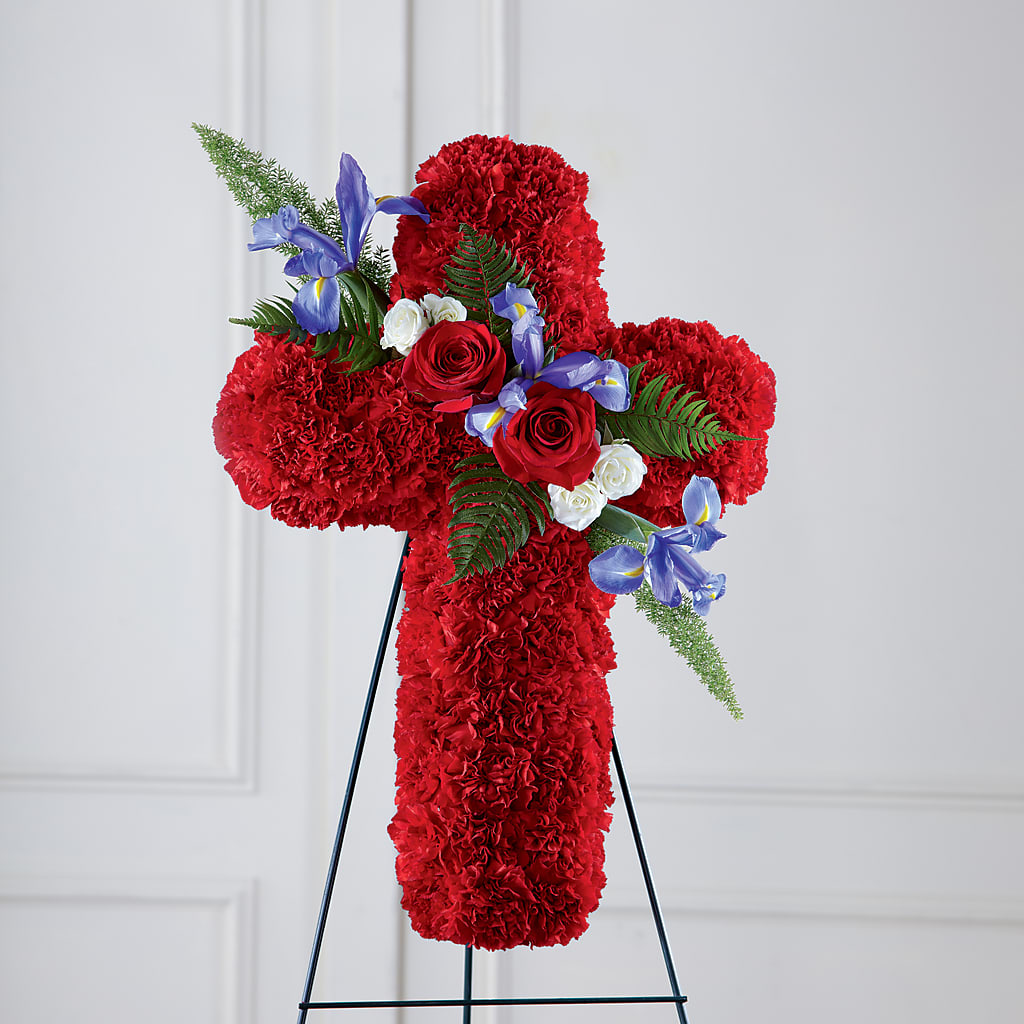 Faithful Hero Floral Cross – Flowers By Marianne, Hampton Falls NH