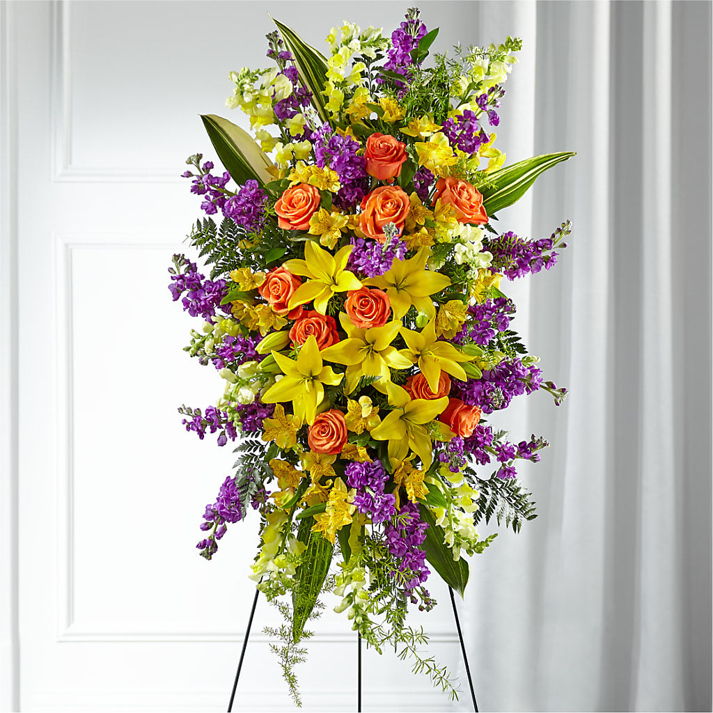 Thoughtful Prayers Standing Spray – Flowers By Marianne, Hampton Falls NH