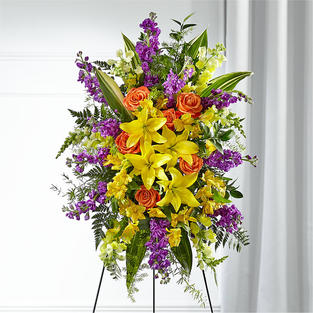 Thoughtful Prayers Standing Spray – Flowers By Marianne, Hampton Falls NH