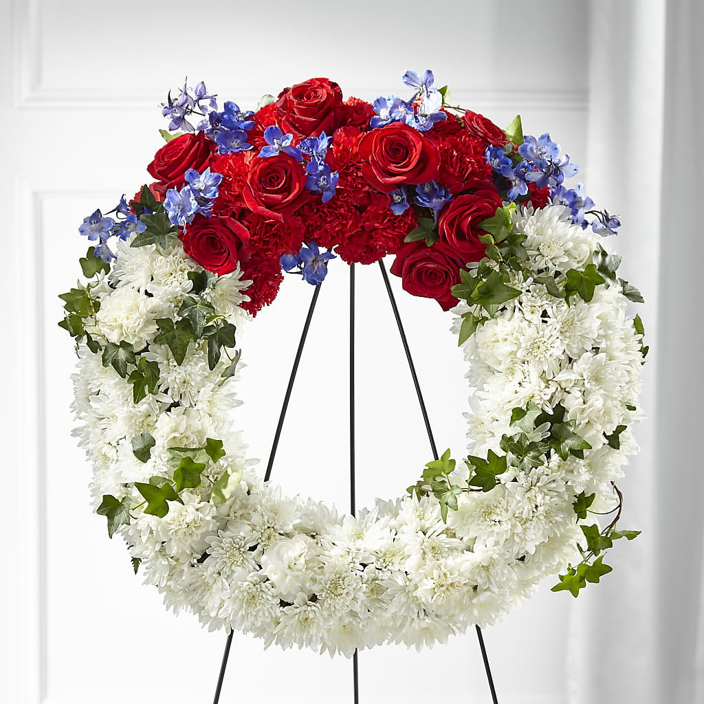 Patriotic Passion Wreath – Flowers By Marianne, Hampton Falls NH