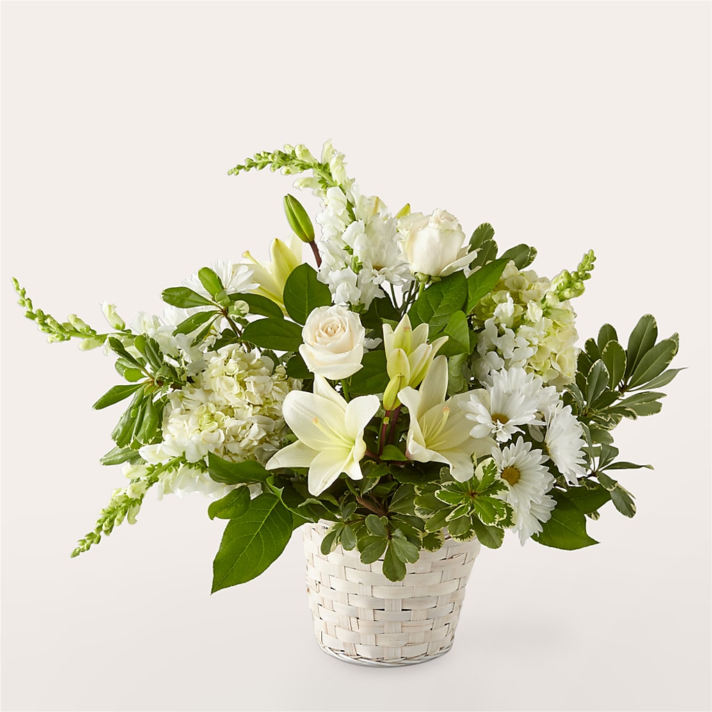 Ivory Elegance Floral Basket – Flowers By Marianne, Hampton Falls NH