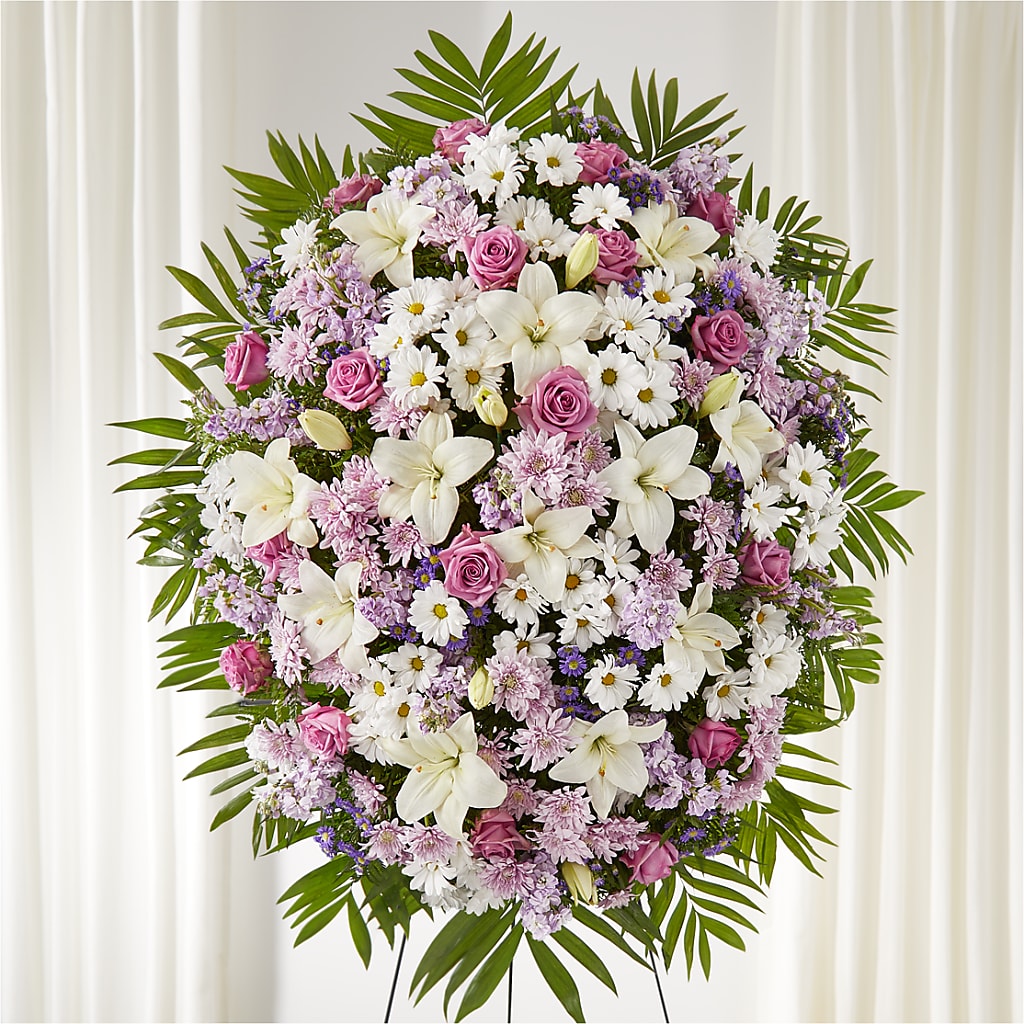 Surrounded by Love Standing Spray – Flowers By Marianne, Hampton Falls NH
