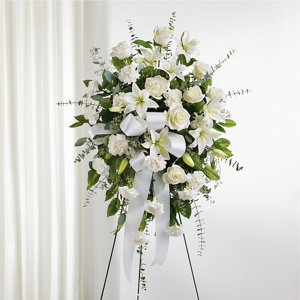 With Care Standing Spray – Flowers By Marianne, Hampton Falls NH