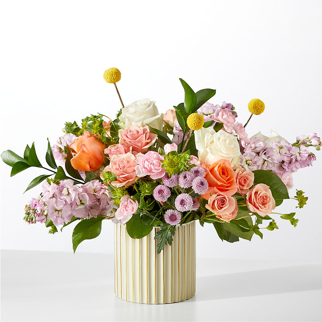 French Market Bouquet with Ivory Vase – Flowers By Marianne, Hampton Falls NH