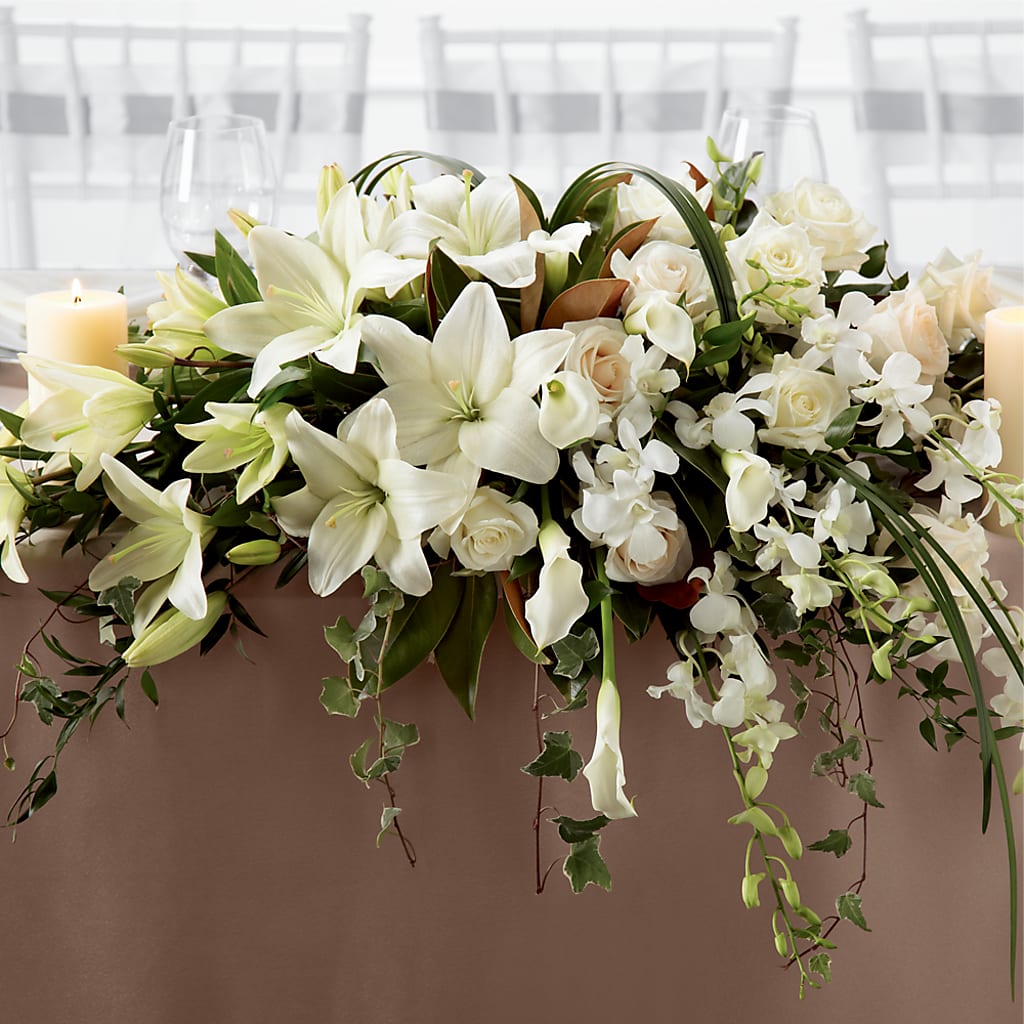 White Linen Arrangement – Flowers By Marianne, Hampton Falls NH