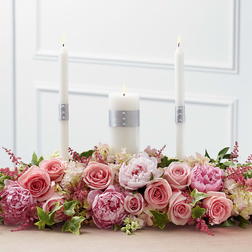 Worldwide Romance Unity Candle Arrangement – Flowers By Marianne, Hampton Falls NH