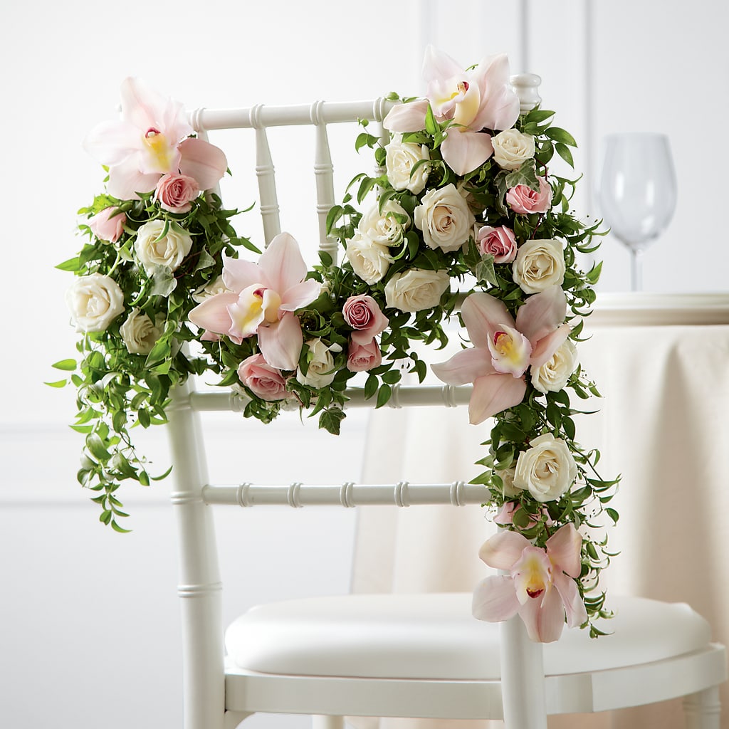 Orchid Rose Chair Décor – Flowers By Marianne, Hampton Falls NH