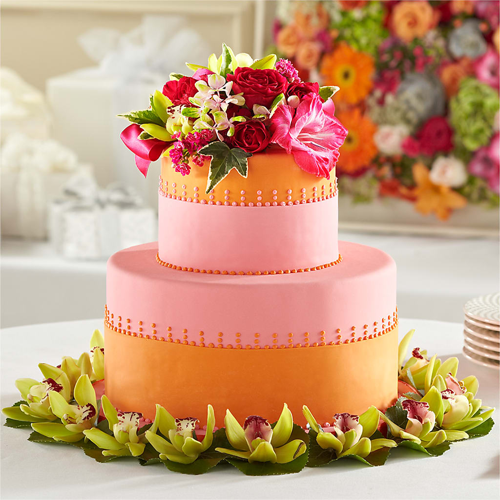 Sweet Citrus Cake Decor – Flowers By Marianne, Hampton Falls NH