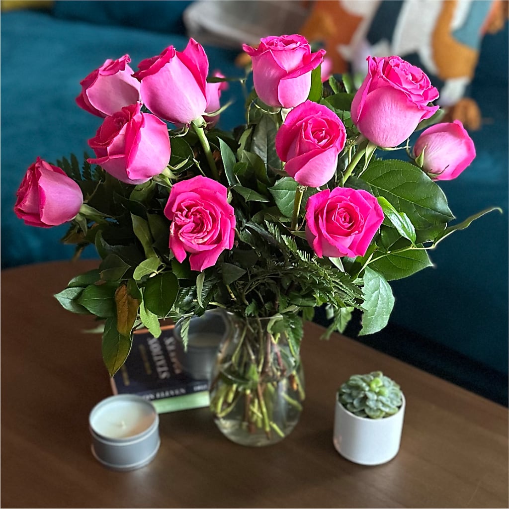 Long Stem Pink Rose Bouquet –  Flowers By Marianne, Hampton Falls NH