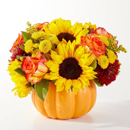 Golden Gourd Pumpkin Bouquet –  Flowers By Marianne, Hampton Falls NH
