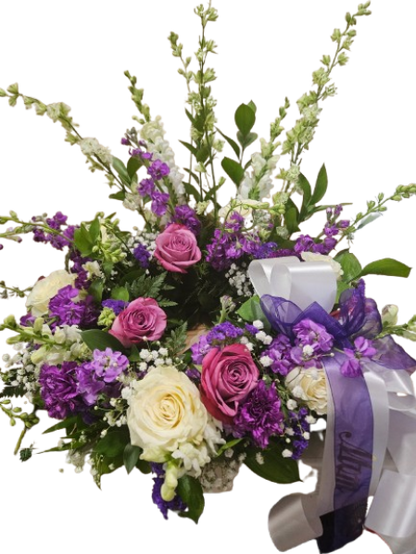Lavender Remembrance Urn Wreath –  Flowers By Marianne, Hampton Falls NH