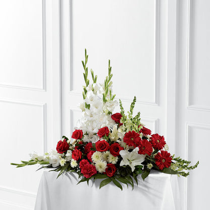 Crimson & White Arrangement –  Flowers By Marianne, Hampton Falls NH