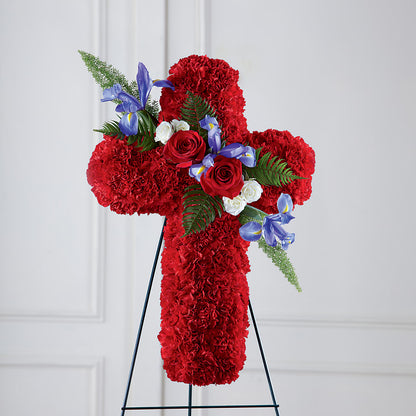 Faithful Hero Floral Cross –  Flowers By Marianne, Hampton Falls NH