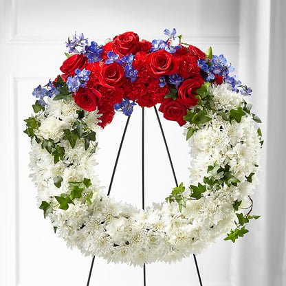 Patriotic Passion Wreath –  Flowers By Marianne, Hampton Falls NH