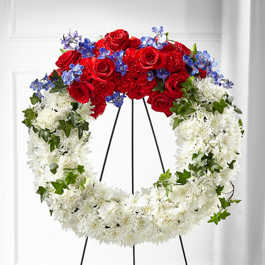 Patriotic Passion Wreath –  Flowers By Marianne, Hampton Falls NH