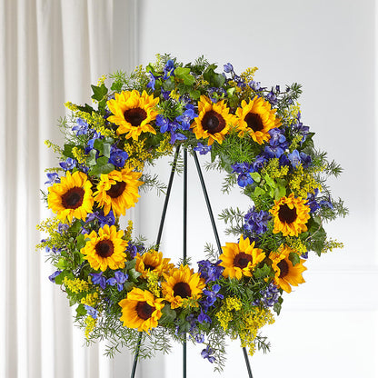 Bright Rays Wreath –  Flowers By Marianne, Hampton Falls NH