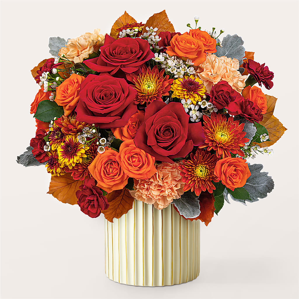 Merlot Bouquet with Ivory Vase –  Flowers By Marianne, Hampton Falls NH
