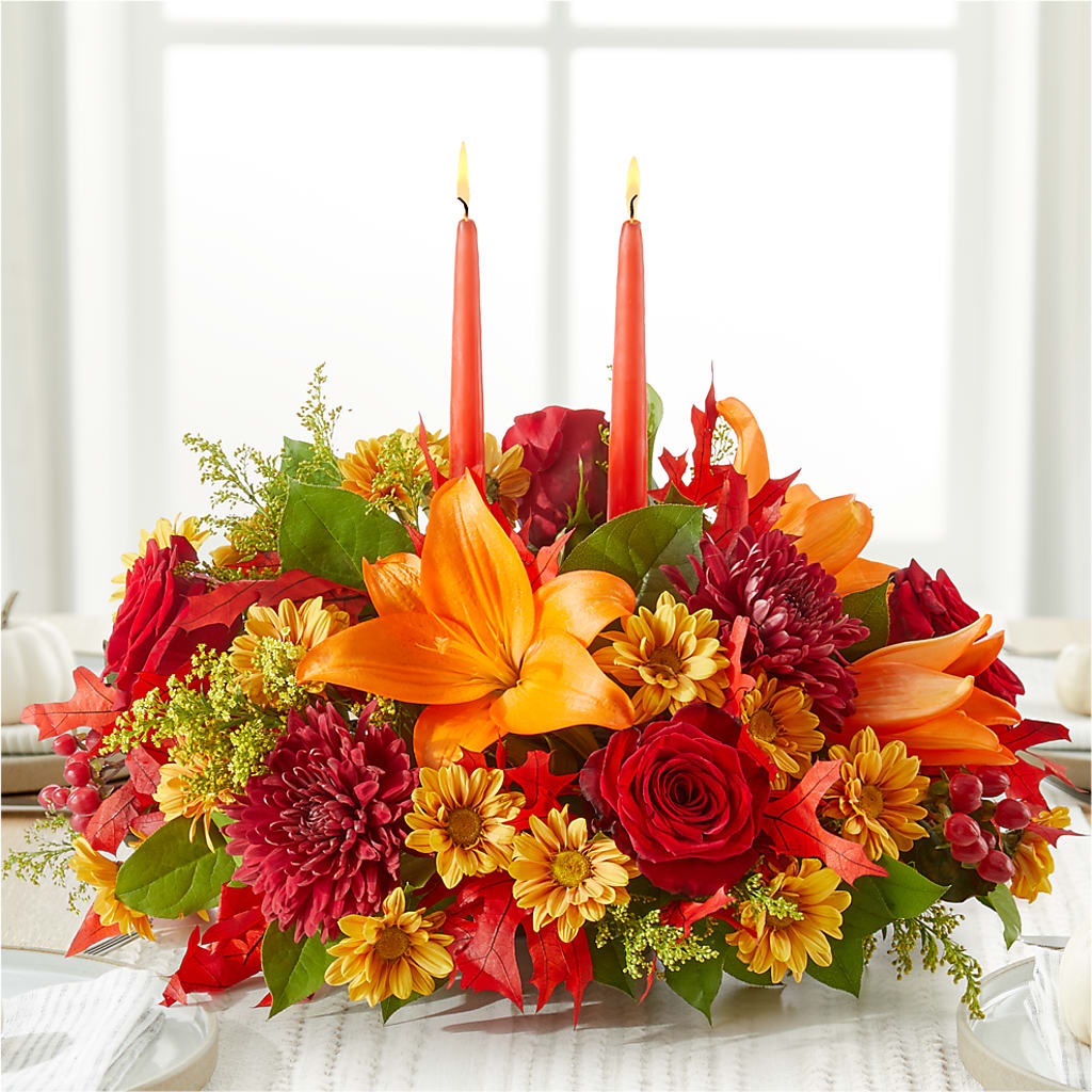 Autumn's Embrace Centerpiece –  Flowers By Marianne, Hampton Falls NH