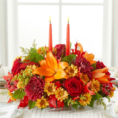 Autumn's Embrace Centerpiece –  Flowers By Marianne, Hampton Falls NH