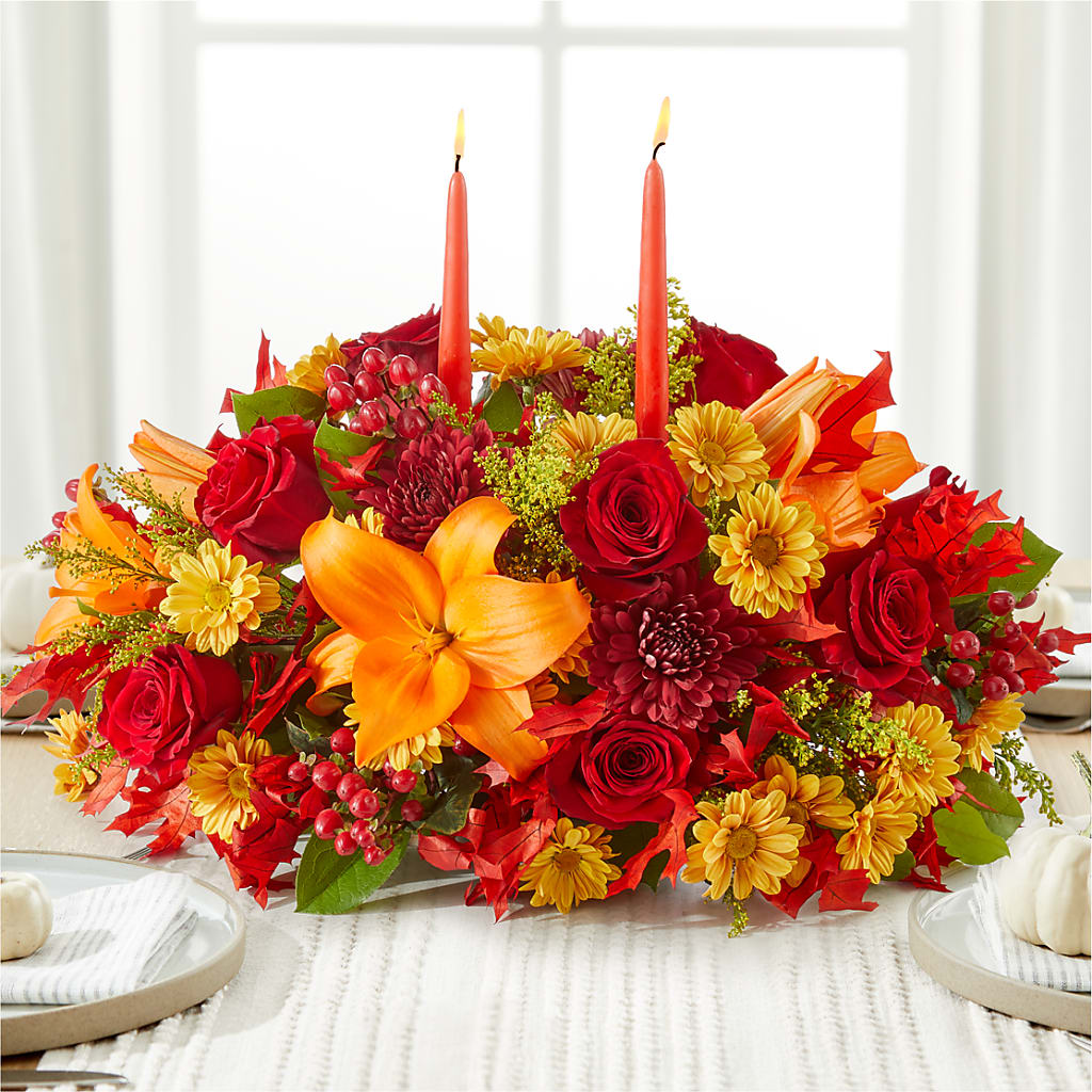 Autumn's Embrace Centerpiece –  Flowers By Marianne, Hampton Falls NH
